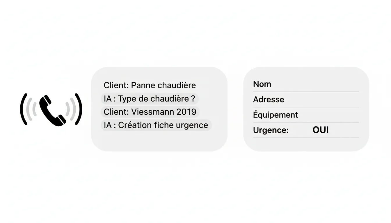 Interface agent IA traitant appel client