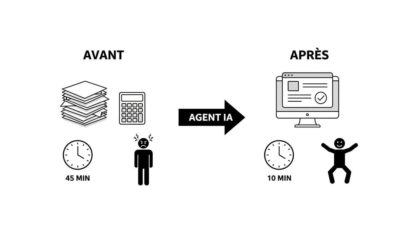 Avant-après création devis automatisé